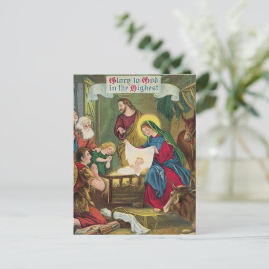  kerststal in Bethlehem Briefkaart (Staand voorkant)