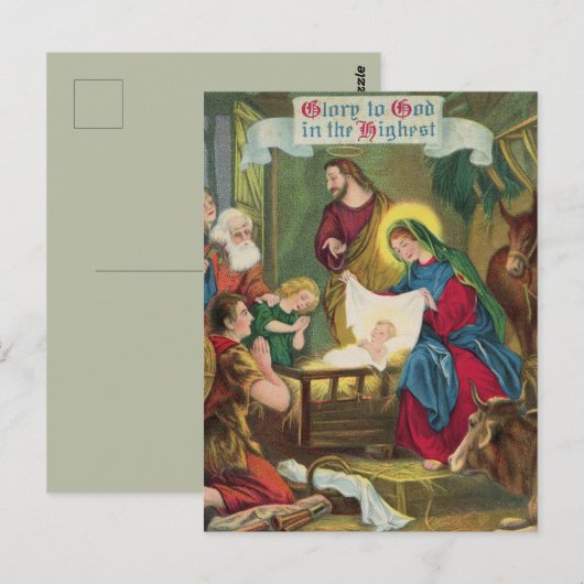  kerststal in Bethlehem Briefkaart (Voorkant / Achterkant)