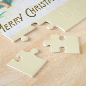 Kerststal in de sneeuw legpuzzel (Zijkant)