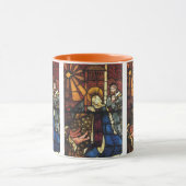 Kerststal in glas-in-lood uit het verleden mok (Midden)