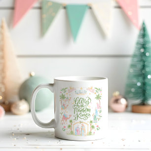 Kerststal in pastelkleuren   Eer aan de pasgeboren Koffiemok