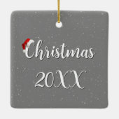 Kerststal in sneeuwvlokken keramisch ornament (Achterkant)