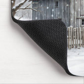 Kerststal in sneeuwvlokken muismat (Hoek)