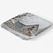 Kerststal in sneeuwvlokken papieren bordje (Gebogen)