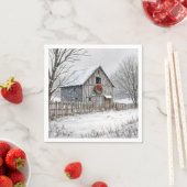 Kerststal in sneeuwvlokken servet (Insitu)