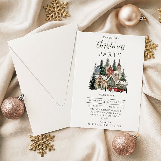 Kerststal in vintage stijl kaart