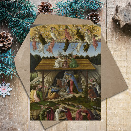 Kerststal in vintage stijl Sandro Botticelli Kerst Feestdagenkaart