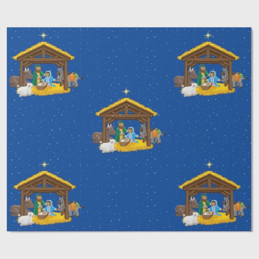 kerststal inpakpapier (Vlak)