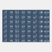 Kerststal Inpakpapier Plat Vel Set van 3 (Voorkant 2)