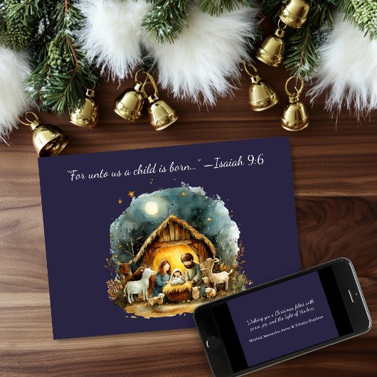 Kerststal Isaïa 9:6 Kerstkaart