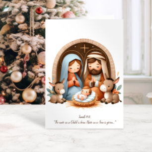 Kerststal Isaïa 9:6 Kerstkaart Feestdagen Kaart