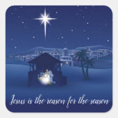 Kerststal Jezus is de reden Vierkante Sticker (Voorkant)