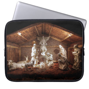 Kerststal Jezus Kerststal scène Laptop Sleeve