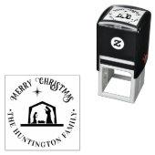 Kerststal Jezus Krib Gezellige Kerstmis Familienaa Zelfinktende Stempel (In situ)