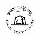Kerststal Jezus Krib Gezellige Kerstmis Familienaa Zelfinktende Stempel (Design)