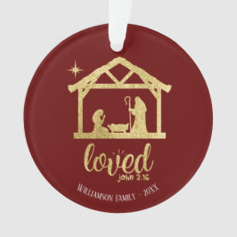 Kerststal Jezus Liefde Christelijke Familie Ornament
