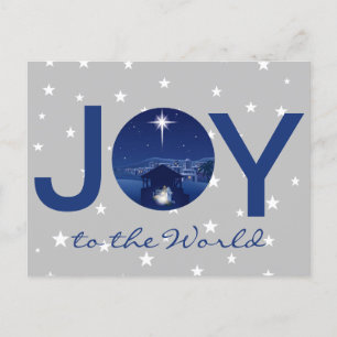 Kerststal Joy to the World Briefkaart