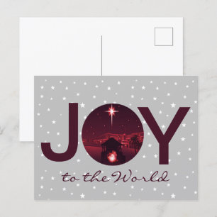 Kerststal 'Joy to the World' Briefkaart