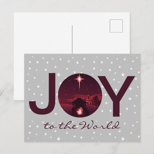 Kerststal 'Joy to the World' Briefkaart (Voorkant / Achterkant)