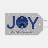 Kerststal 'Joy to the World' Cadeaulabel (Voorkant (Horizontaal))