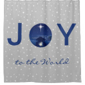 Kerststal 'Joy to the World' Douchegordijn (Voorkant)