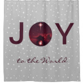 Kerststal Joy to the World Douchegordijn (Voorkant)