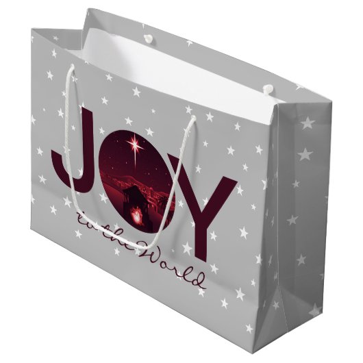 Kerststal 'Joy to the World' Groot Cadeauzakje (Voorkant Gekanteld)