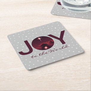 Kerststal Joy to the World Kartonnen Onderzetters
