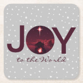 Kerststal Joy to the World Kartonnen Onderzetters (Voorkant)