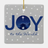 Kerststal 'Joy to the World' Keramisch Ornament (Achterkant)