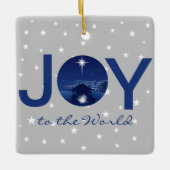 Kerststal 'Joy to the World' Keramisch Ornament (Voorkant)