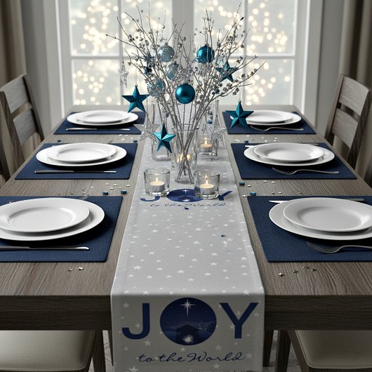 Kerststal 'Joy to the World' Korte Tafelloper