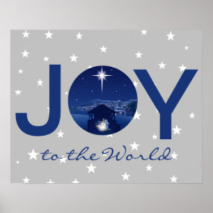 Kerststal 'Joy to the World' Poster