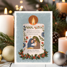 Kerststal Kaars Religieus Kerstmis Vouwkaart
