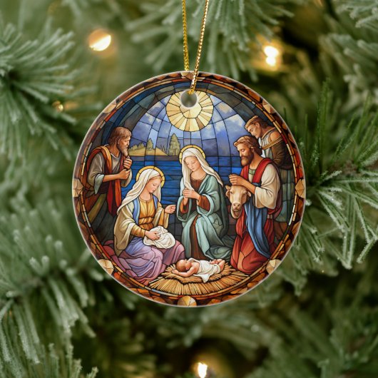 Kerststal  keramisch ornament (Boom)