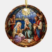 Kerststal  keramisch ornament (Voorkant)