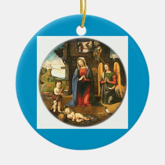 Kerststal Keramisch Ornament (Voorkant)