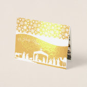 Kerststal kerst custom foto folie kaart (Voorkant)