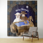 Kerststal kerst decoratie achtergrond wandkleed (In situ)