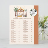 Kerststal Kerst Thema Restaurant Afhaalmenu Menu (Staand voorkant)