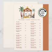 Kerststal Kerst Thema Restaurant Afhaalmenu Menu (Voorkant / Achterkant)