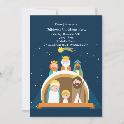 Kerststal Kerst Uitnodiging (Voorkant)