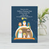 Kerststal Kerst Uitnodiging (Staand voorkant)