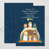 Kerststal Kerst Uitnodiging (Voorkant / Achterkant)