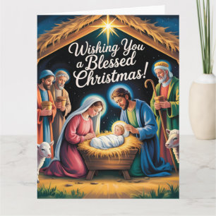 Kerststal kerstgroet kaart