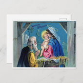  kerststal kerstgroeten feestdagenkaart (Voorkant / Achterkant)