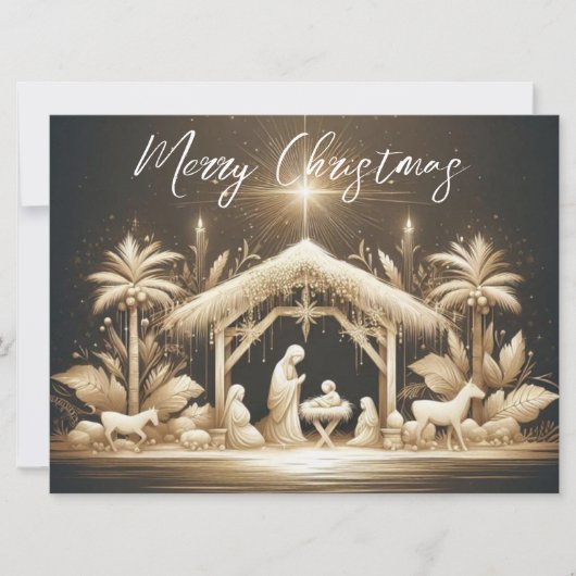 Kerststal Kerstkaart (Voorkant)