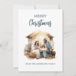 Kerststal-kerstkaart - Heilige Familie Feestdagenkaart