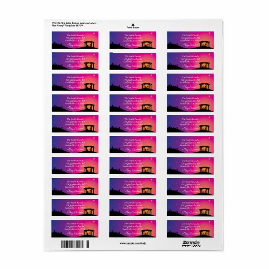 kerststal kerstlabels etiket (Full Sheet)