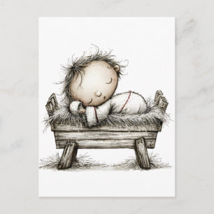 Kerststal Kerstmis Baby Jezus Briefkaart